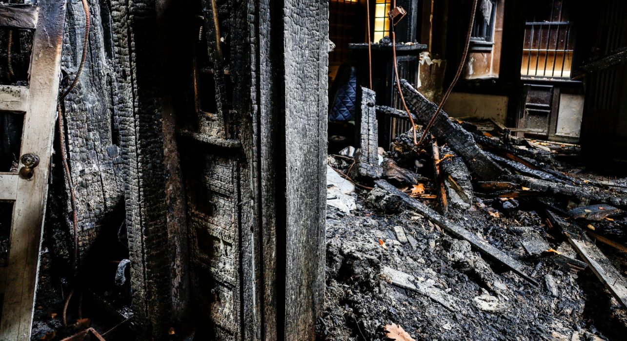 Severe Fire Damage Inside A Building Severe Fire Damage Inside A Building