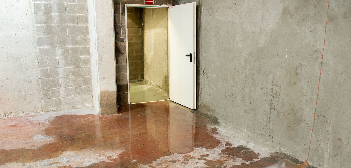 Concrete Basement with Wet Floor Concrete Basement with Wet Floor